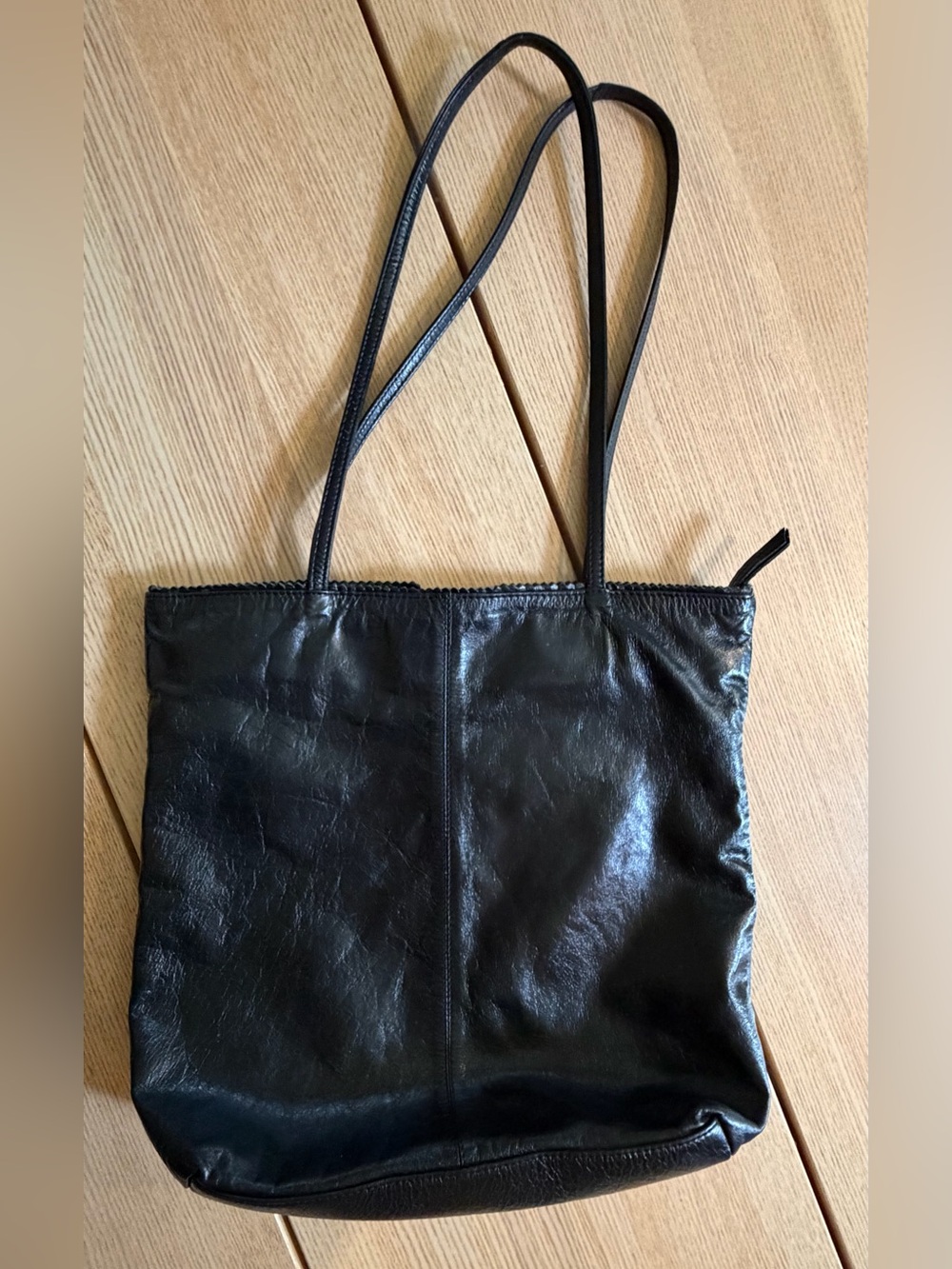 Latico Soft Black Leather Shoulder Bag Tote